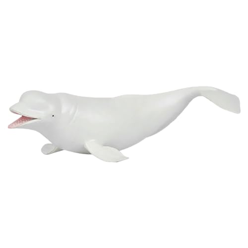 Ghzste Beluga-Wal-Figur, Lebensechte 17,8 cm Große Kunststoff-Modellfigur, Simulationstierfigur, Spielzeug, Gefälschter Fisch, Meerestiere, Modellzubehör für Feengarten von Ghzste