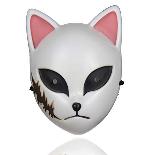 Ghzste Japanische Anime-Maske, Demon Katze Maske, Anime Cosplay, realistischer Fuchs-Maske, Kostümzubehör Halloween von Ghzste