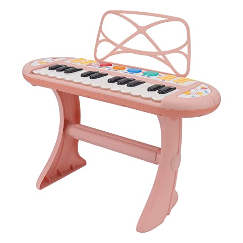 Ghzste Kinder-Keyboard-Klavier, 24 Tasten, Stereo-Lautsprecher, Pädagogisches Elektronisches Klavierspielzeug mit Abnehmbarem Ständer Kinder von Ghzste