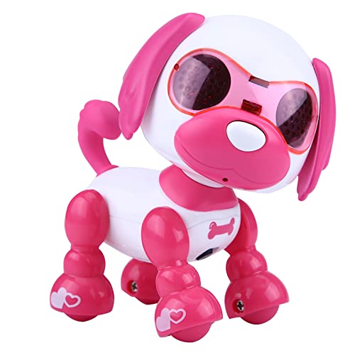 Ghzste Roboter-Hund, Ferngesteuertes Roboter-Spielzeug mit GEH-Tanz-Sound, Intelligente Kinder, Interaktives GEH-Geräusch, Welpe, LED-Aufzeichnung, Pädagogisches Geschenk (Pink) von Ghzste