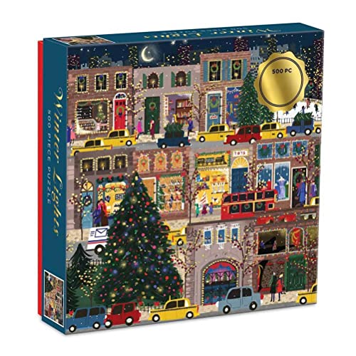 Ghzste Weihnachtshaus-Puzzle, 500 Teile, Weihnachtsstraßen-Winternacht-Puzzles, Pädagogisches Familienspiel, Dekorationen, Kinder, Teenager, Erwachsene (A) von Ghzste