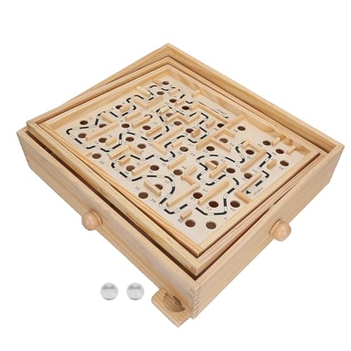 Labyrinth-Spiel-Spielzeug, Holzball-Spiel, Labyrinth, Pädagogisch, Verbessert die Koordination, Labyrinth-Puzzle-Spielzeug für Erwachsene und Kinder von Ghzste