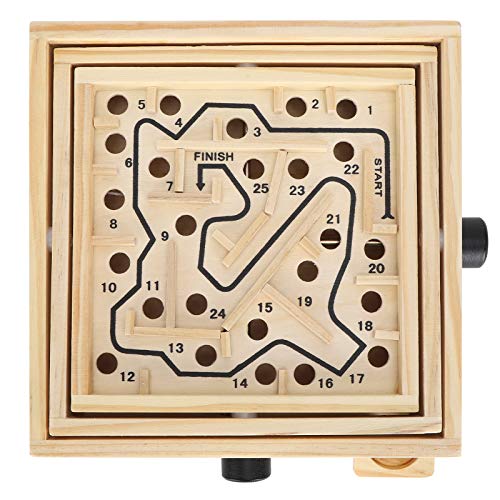 Pädagogisches Holzlabyrinth-Brettspiel, Komplizierte Labyrinth-Puzzlebahn, Lustiges und Fesselndes Ballspielspielzeug für Kinder und Erwachsene von Ghzste