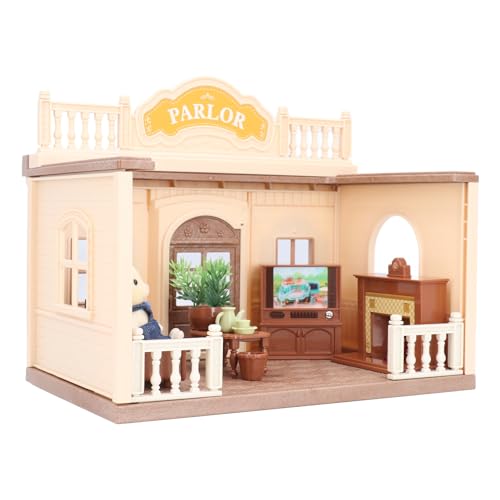 Puppenhaus Möbelset, Plastik Miniatur -TV -Tee -Tisch -Sofa Kamin Blumentöpfe, BPA, Kleinkindpuppenhaus, Puppenhausmöbel Set von Ghzste