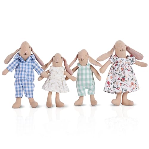 Giant bean Bunny Spielzeuge für Kinder, 4 teiliges Hasenfamilien Set, geeignet für Kleinkinder, Jungen und Mädchen, Puppenhaus Figuren von Giant bean