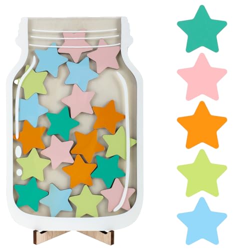 Giantree Belohnungsglas Kinder, Star Reward Jars Stern-Belohnungsglas Anreizglas Stern Personalisiertes Belohnungsglas belohnungstafel Kinder Motivierende Belohnungsgläser für Jungen Mädchen(25 stern) von Giantree