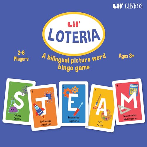 Lil' Lotería: My First STEAM Words: A Bilingual Picture Word Bingo Game von Gibbs Smith