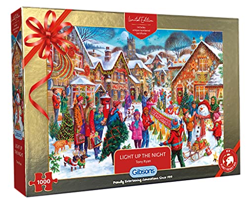 1000 Teile Weihnachtspuzzle 2021, Limitierte Ausgabe - Light Up The Night | Nachhaltiges Puzzle für Erwachsene | Tolles Geschenk für Erwachsene | Gibsons Games von Gibsons