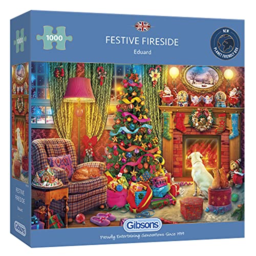 Gibsons G6330 Festive Fireside 1000 Teile Nachhaltiges 100% recyceltes Premium-Puzzle | Tolles Geschenk für Erwachsene Games von Gibsons