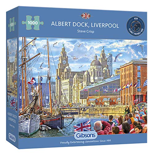 Albert Dock, Liverpool | 1000 Teile Puzzle, England-Schiffhafen | Nachhaltiges Puzzle für Erwachsene | 100% recyceltes Premium-Puzzle | Tolles Geschenk für Erwachsene | Gibsons Games von Gibsons