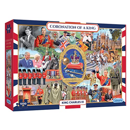 Krönung eines Königs | 1000 Teile Puzzle | König Charles | Königliches Puzzle | Nachhaltiges Puzzle für Erwachsene | 100% recyceltes Premium-Puzzle | Tolles Geschenk für Erwachsene | Gibsons Games von Gibsons