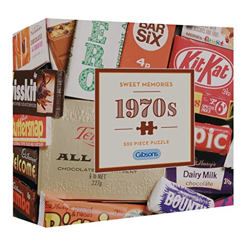 Gibsons GIBG3442 Sweet Memories of The 1970s | 500 Teile Geschenkbox Retro Robert Opie | Nachhaltiges Erwachsene | 100% recyceltes Premium-Puzzle Games, verschieden von Gibsons