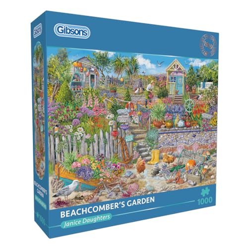 Beachcomber's Garden | 1000 Teile Puzzle | Strandgartenpuzzle | Janice Daughters | Nachhaltiges Puzzle für Erwachsene | 100% recyceltes Premium-Puzzle | Tolles Geschenk für Erwachsene | Gibsons Games von Gibsons