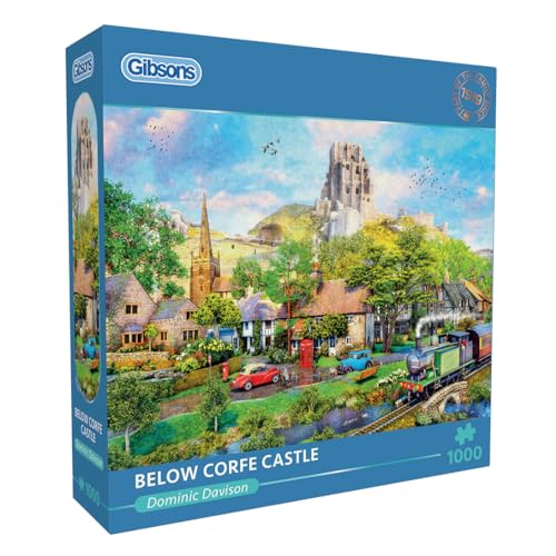 Below Corfe Castle 1000 Teile Puzzle, Landschaftspuzzle, nachhaltiges Puzzle für Erwachsene, 100 % recyceltes Premium-Karton, tolles Geschenk für Erwachsene, Gibsons Games von Gibsons