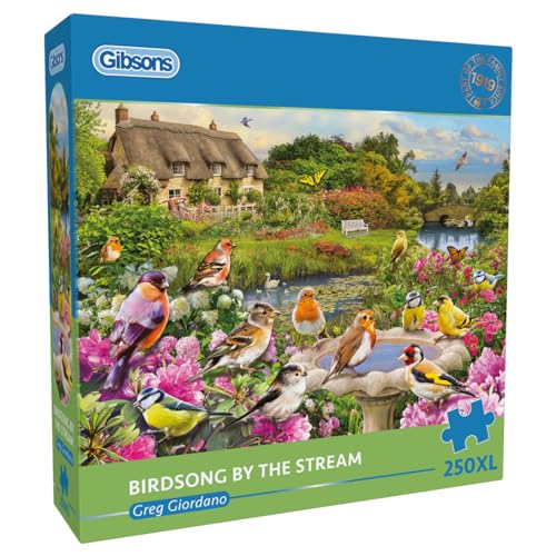 Birdsong by the Stream | 250XL-Puzzle | Landschaftspuzzle | extra großes Puzzleteil für Erwachsene | 100 % recyceltes Premium-Puzzle | tolles Geschenk für Erwachsene | Gibsons Games von Gibsons