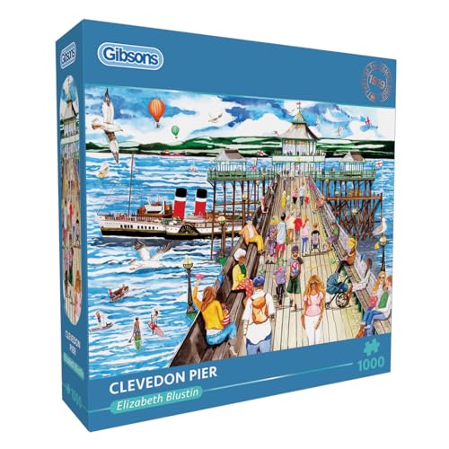 Clevedon Pier | 1000 Teile Puzzle | Urlaub am Meer | Nachhaltiges Puzzle für Erwachsene | 100% recyceltes Premium-Pappe | Tolles Geschenk für Erwachsene | Gibsons Games von Gibsons