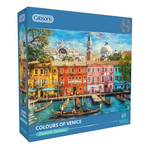 Colours of Venice 1000 Teile Puzzle, Italien-Puzzle, nachhaltiges Puzzle, 100 % recyceltes Premium-Karton, tolles Geschenk für Erwachsene, Gibsons Games von Gibsons