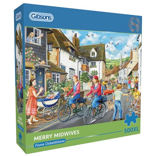 Frohe Hebammen Extragroßes Puzzle, 500XL Puzzle, Dorf-Nostalgie-Puzzle, extra großes Puzzle, Puzzle, für Erwachsene, 100 % recyceltes Premium-Karton, tolles Geschenk für Erwachsene, Gibsons Games B, C Frohe Hebammen Extragroßes Puzzle, 500XL Puzzle, Dorf-Nostalgie-Puzzle, extra großes Puzzle, Puzzle, für Erwachsene, 100 % recyceltes Premium-Karton, tolles Geschenk für Erwachsene, Gibsons Games B, C von Gibsons