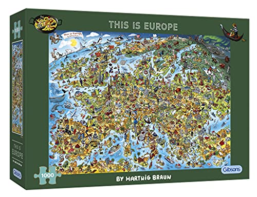 GIBSONS GAMES G7113 This is Europe Puzzle, Mehrfarbig von Gibsons