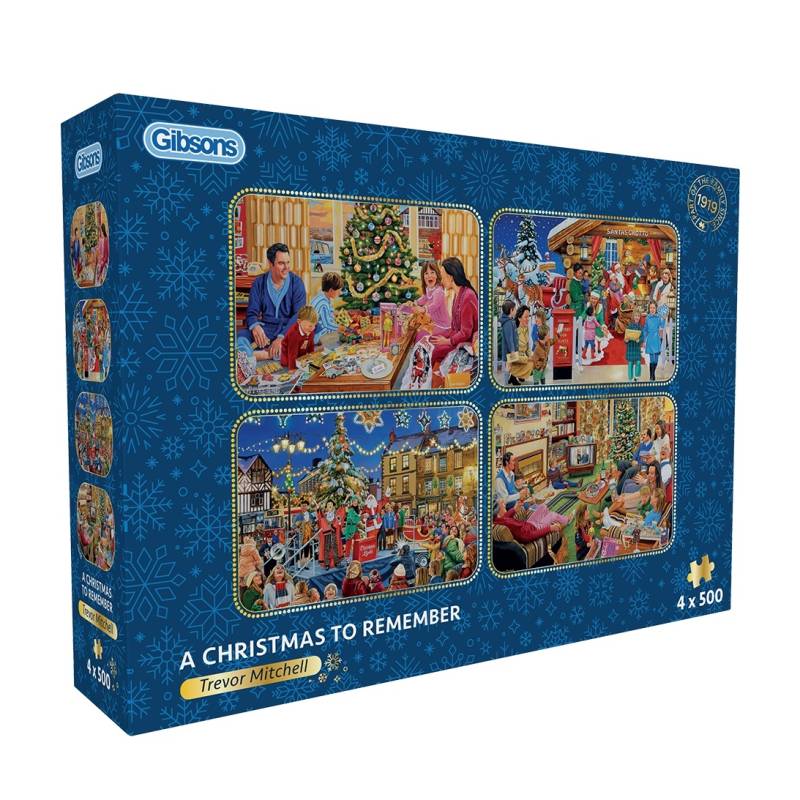 Gibsons 4 Puzzles - Ein denkwürdiges Weihnachten 500 Teile Puzzle Gibsons-G5068 von Gibsons