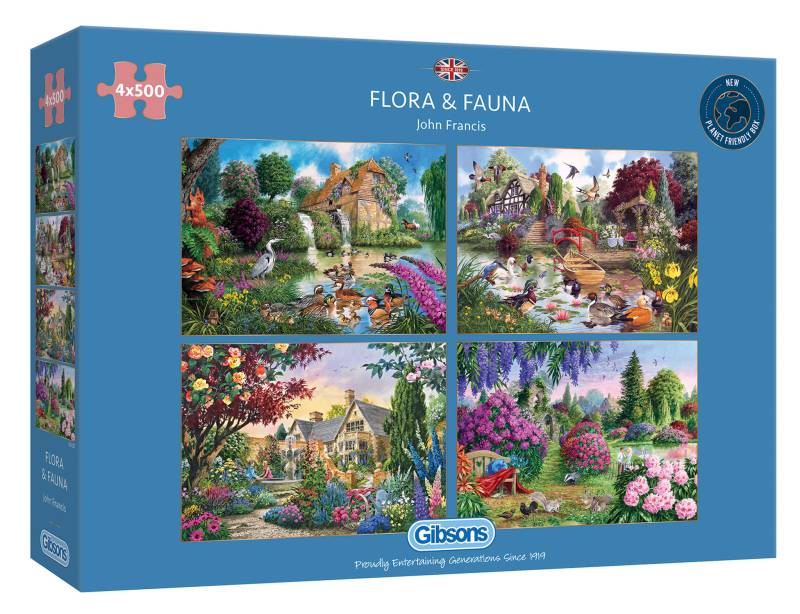 Gibsons 4 Puzzles - John Francis: Flora und Fauna 500 Teile Puzzle Gibsons-G5025 von Gibsons