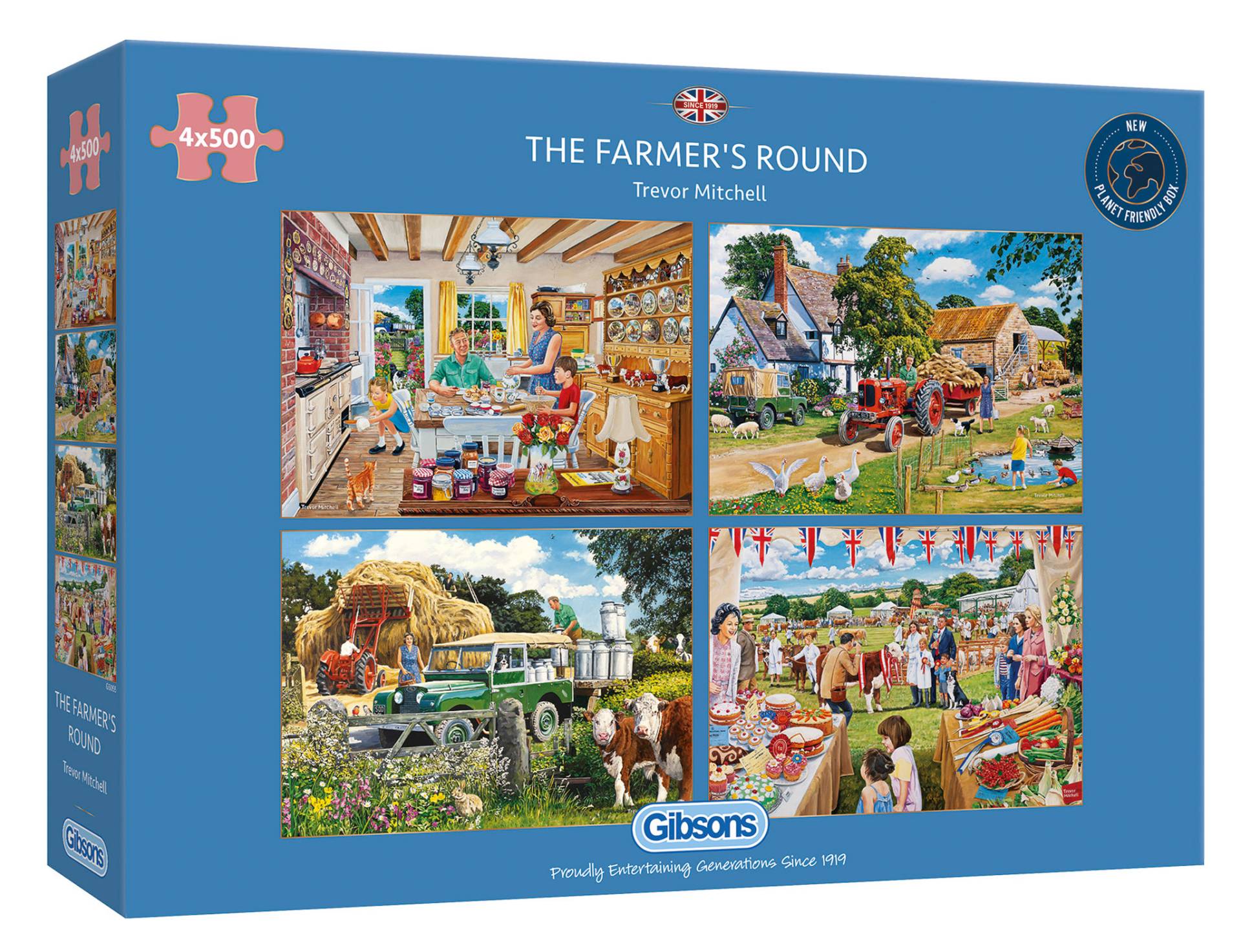 Gibsons 4 Puzzles - The Farmer's Round 500 Teile Puzzle Gibsons-G5055 von Gibsons