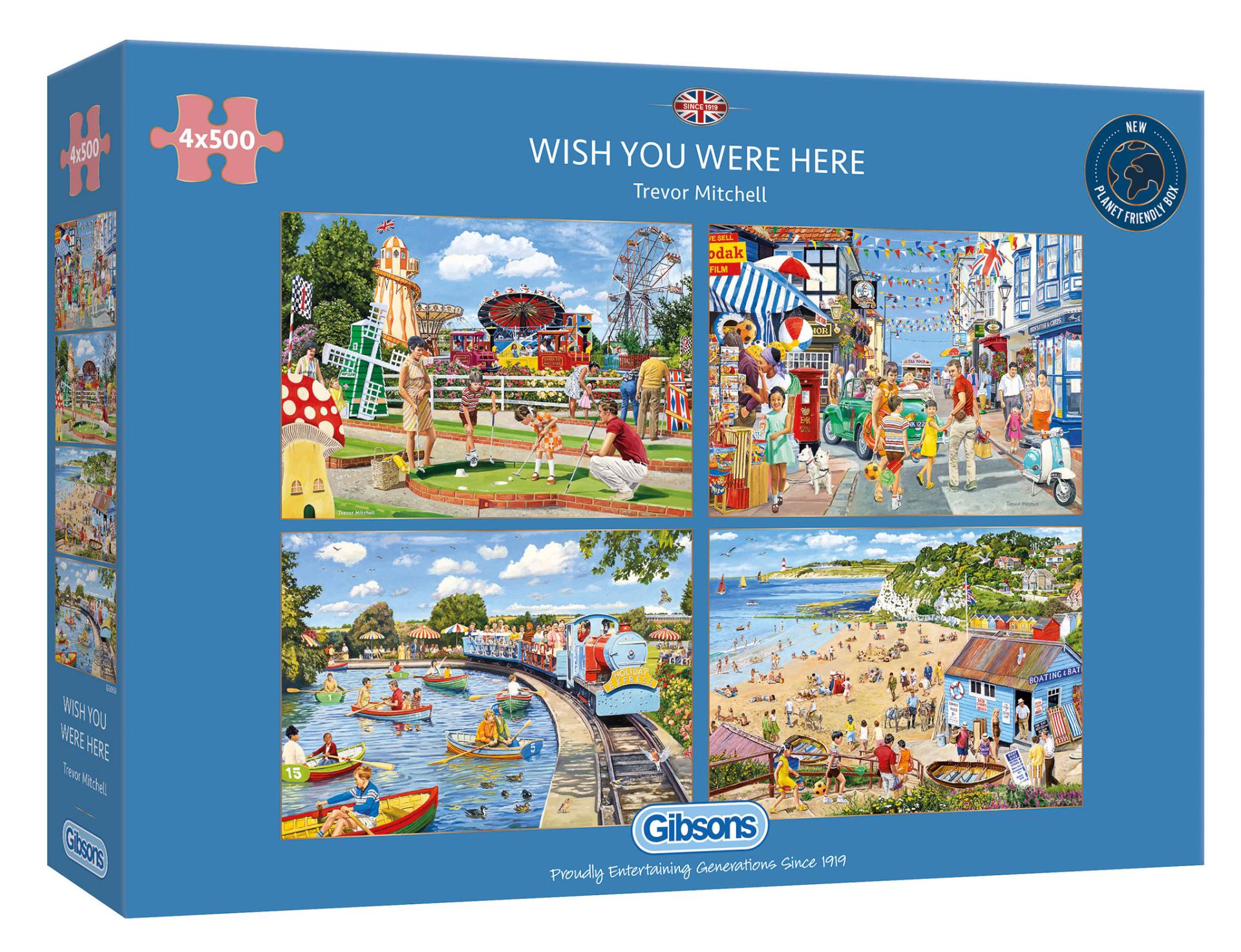 Gibsons 4 Puzzles - Wish You Were Here 500 Teile Puzzle Gibsons-G5059 von Gibsons