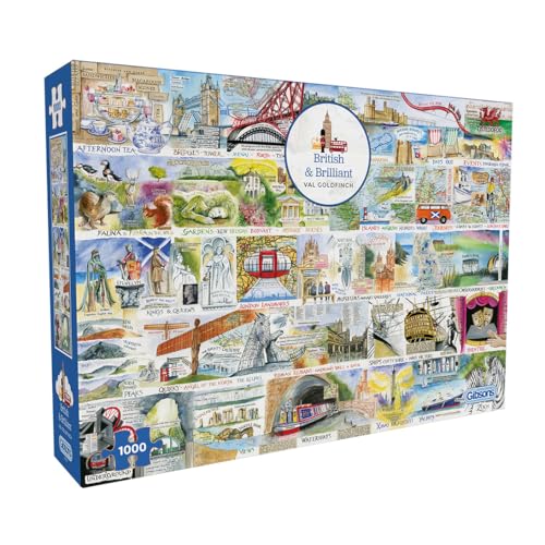 Gibsons British & Brilliant 1000 Teile Puzzle für Erwachsene, wunderschönes buntes Kunstwerk von Val Goldfinch, nachhaltiges Premium-Puzzle zu 100 % aus recyceltem Karton, tolles Geschenk, Gibsons Gibsons British & Brilliant 1000 Teile Puzzle für Erwachsene, wunderschönes buntes Kunstwerk von Val Goldfinch, nachhaltiges Premium-Puzzle zu 100 % aus recyceltem Karton, tolles Geschenk, Gibsons von Gibsons