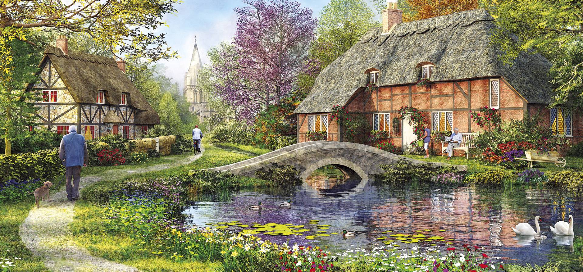 Gibsons Cottage by the Brook 636 Teile Puzzle Gibsons-G4050 von Gibsons