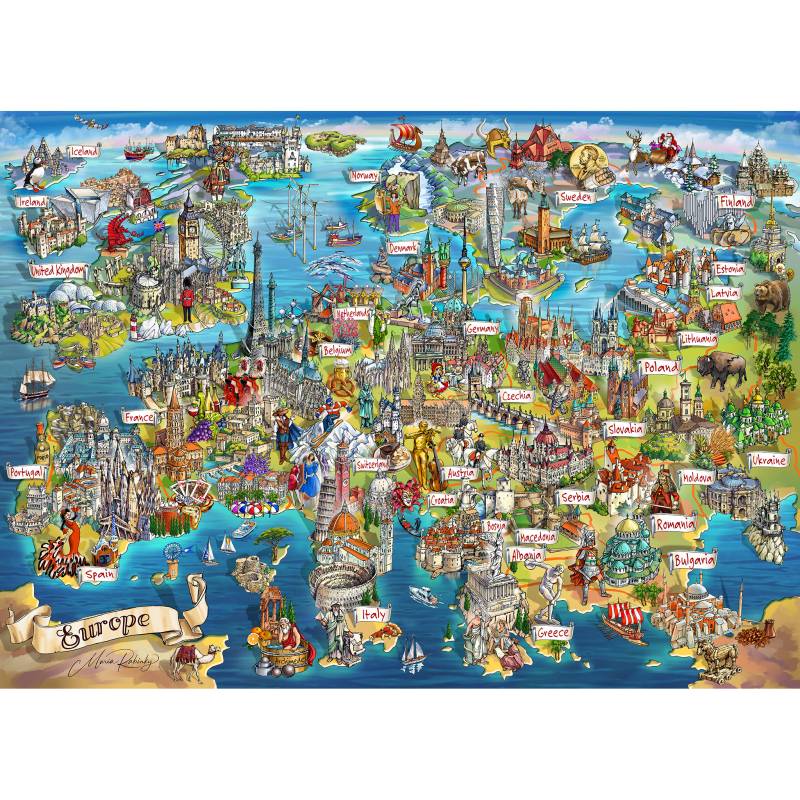 Gibsons Exploring Europe 1000 Teile Puzzle Gibsons-G7130 von Gibsons