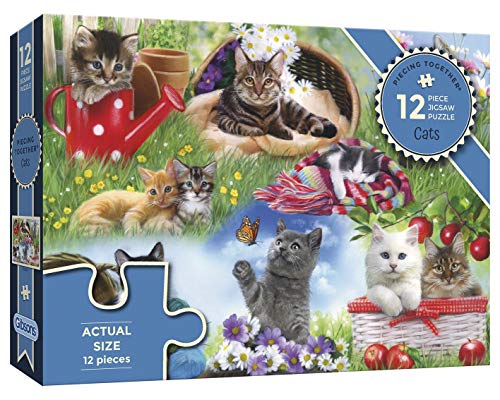 Katzen | 12 XXL-Teile-Puzzles | Demenz-Puzzle | extra großes Puzzleteil für Alzheimer | hochwertiges 100% recyceltes Brett | Geschenk für ältere Großeltern | Gibsons Games von Gibsons