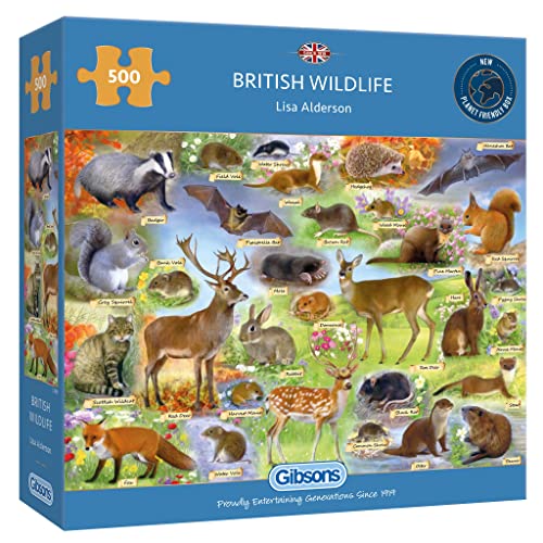 Gibsons GIBG3142 Wildlife British 500 Teile, nachhaltiges Puzzle, 100% recyceltes Premium-Karton, tolles Geschenk für Erwachsene, Games, verschieden von Gibsons