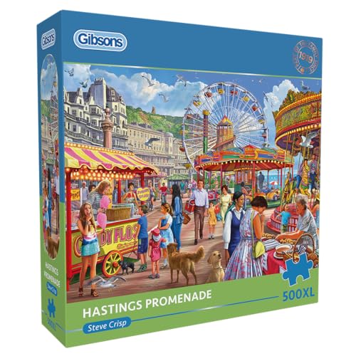 Gibsons Hastings Promenade Puzzle, 500 XL, extra große Teile, Meer-Puzzle, nachhaltiges Puzzle für Erwachsene, 100 % recyceltes Premium-Karton, tolles Geschenk, Gibsons Games von Gibsons