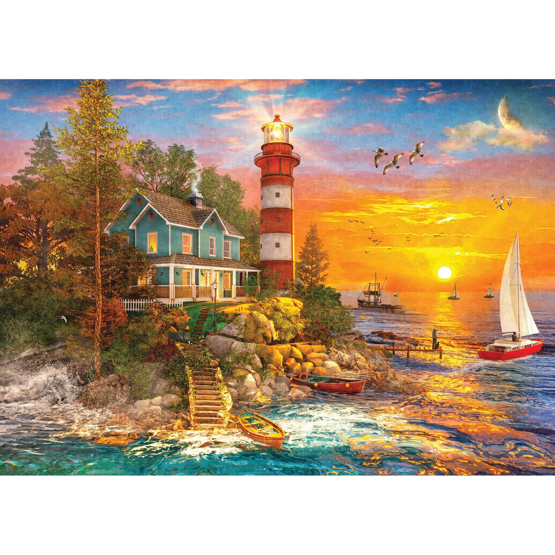 Gibsons Leuchtturminsel 500 Teile Puzzle Gibsons-G3147 von Gibsons