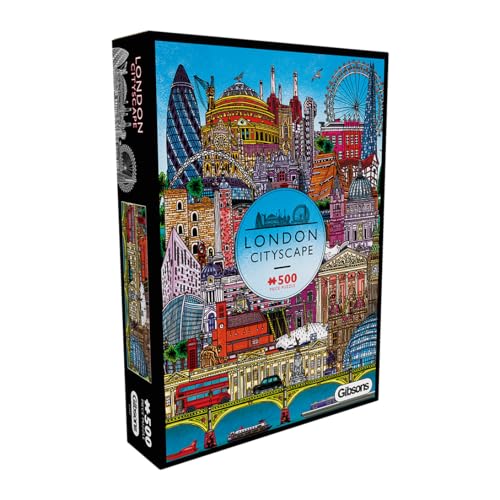 Gibsons London Cityscape Puzzle 500 Teile für Erwachsene & Jugendliche Bunte Londoner Sehenswürdigkeiten Kunstwerk Nachhaltiges Puzzle mit dickstem Premium 100% recyceltem Karton Tolle Geschenkidee Gibsons London Cityscape Puzzle 500 Teile für Erwachsene & Jugendliche Bunte Londoner Sehenswürdigkeiten Kunstwerk Nachhaltiges Puzzle mit dickstem Premium 100% recyceltem Karton Tolle Geschenkidee von Gibsons