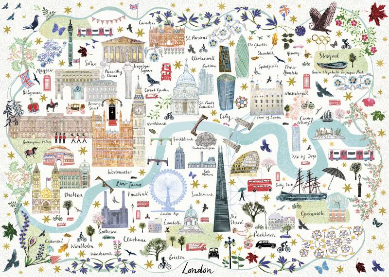 Gibsons Map of London 1000 Teile Puzzle Gibsons-G6606 von Gibsons