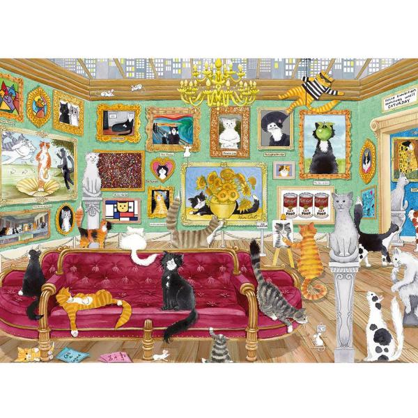 Gibsons Nachts im Miau-Seum 1000 Teile Puzzle Gibsons-G6402 von Gibsons