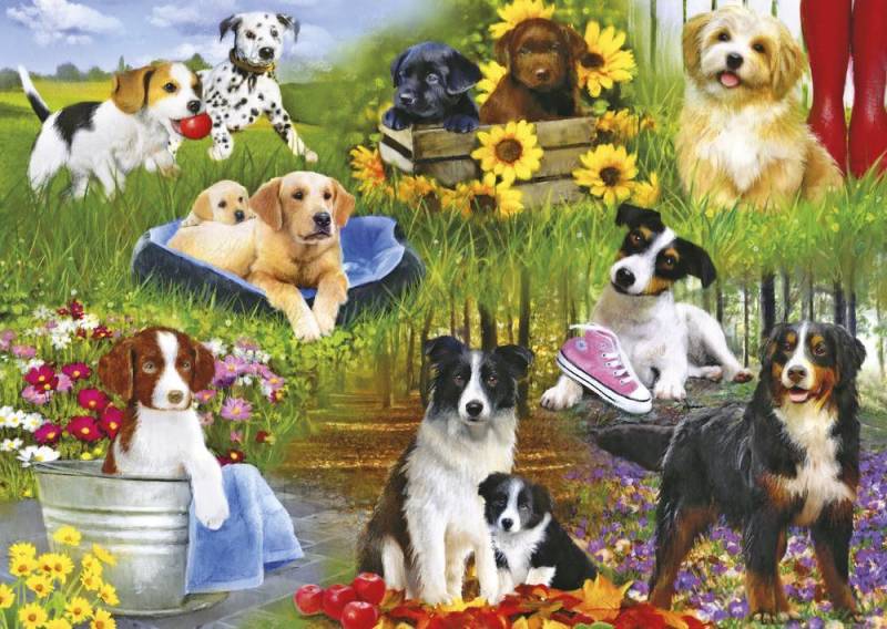 Gibsons Playful Pups 500 Teile Puzzle Gibsons-G3129 von Gibsons