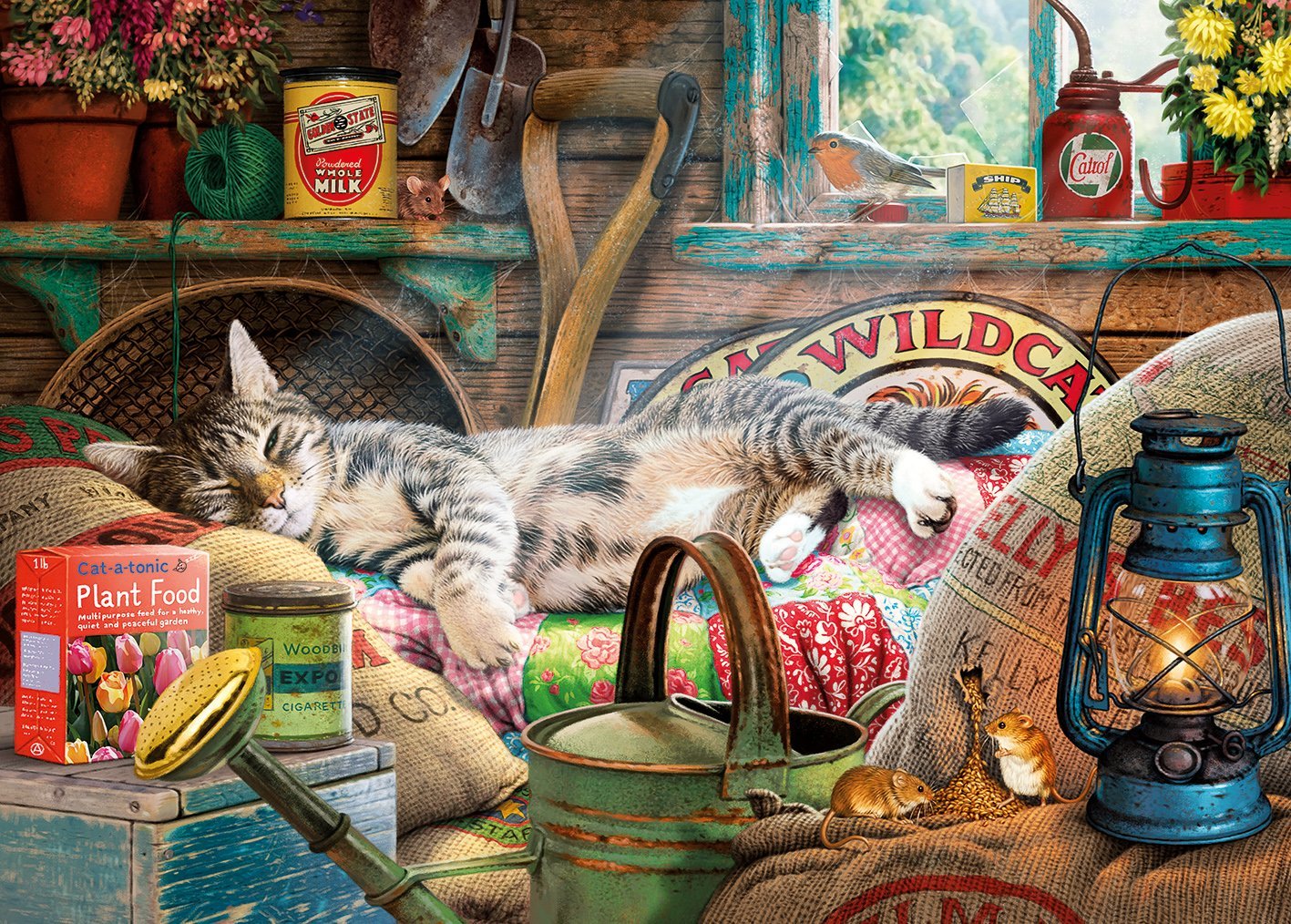 Gibsons Snoozing in The Shed 1000 Teile Puzzle Gibsons-G6248 von Gibsons