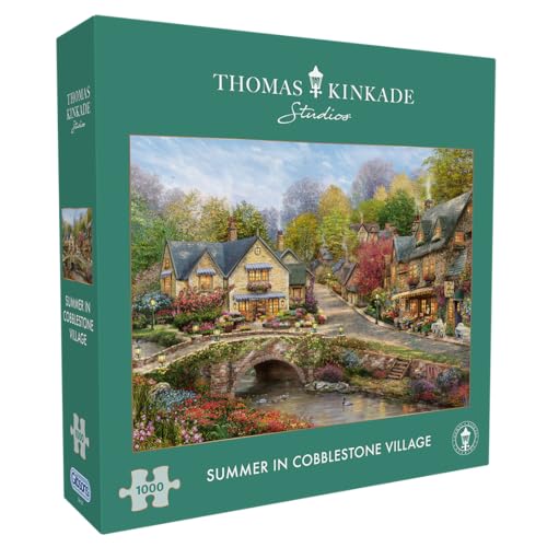 Gibsons Thomas Kinkade, Sommer im Kopfsteinpflasterdorf, 1000 Teile, schönes Kunstwerk, nachhaltiges Gibsons für Erwachsene, Teenager, hochwertiges 100 % recyceltes Brett, tolles Geschenk, Gibsons von Gibsons