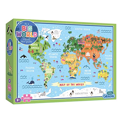 It's a Big World 24-teiliges Puzzle | Alter 3+ | Little Gibsons for Kids | Premium Board | Helles, farbenfrohes & lustiges Puzzle für Jungen & Mädchen von Gibsons