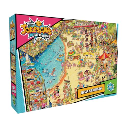 Jokesaws: Seaside Shenanigans | 1000 Teile Puzzle, Komödie am Meer | Nachhaltiges Puzzle für Erwachsene | 100% recyceltes Premium-Karton | Tolles Geschenk für Erwachsene | Gibsons Games von Gibsons