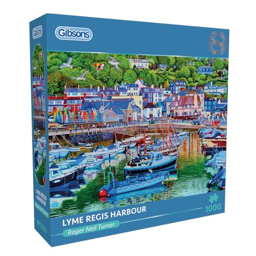 Lyme Regis Harbour 1000 Teile Puzzle, britische Costal-Puzzle, nachhaltiges Puzzle für Erwachsene, 100 % recyceltes Premium-Karton, tolles Geschenk für Erwachsene, Gibsons Games von Gibsons