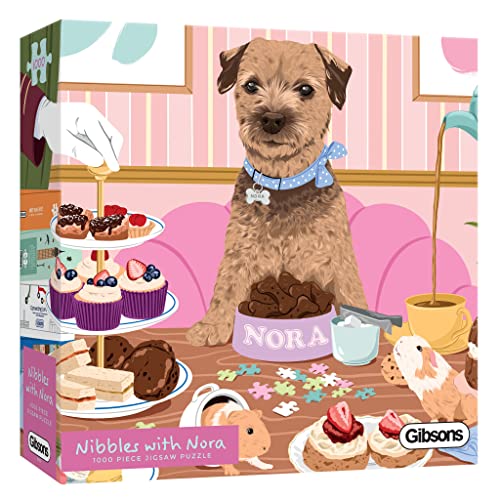 Nibbles with Nora 1000 Teile Puzzle | Hund Puzzle | Nachhaltiges Puzzle für Erwachsene | Premium 100% Recycelter Karton | Gibsons Games von Gibsons