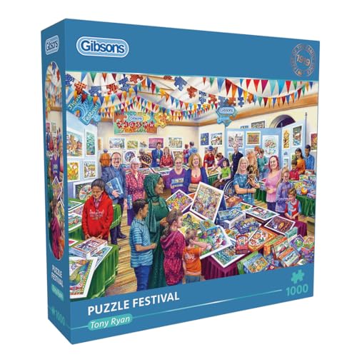 Puzzle Festival, 1000 Teile Puzzle, Gemeinschaftspuzzle, nachhaltiges Puzzle, 100 % recyceltes Premium-Puzzle für Erwachsene, tolles Geschenk für Erwachsene, Gibsons Games von Gibsons