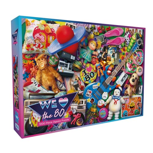 We love the 80s | 1000 Teile Puzzle | 80er Jahre Nostalgie Puzzle | Nachhaltiges Puzzle für Erwachsene | 100% recyceltes Premium-Puzzle | Tolles Geschenk für Erwachsene | Gibsons Games von Gibsons