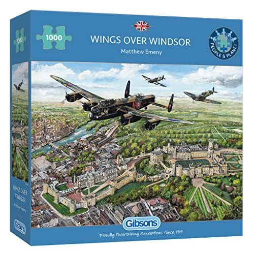 Wings Over Windsor 1000 Teile Puzzle | Royal Airforce Jigsaw Puzzle | Nachhaltiges Puzzle für Erwachsene | Premium 100% Recycled Board | Tolles Geschenk für Erwachsene | Gibsons Games von Gibsons