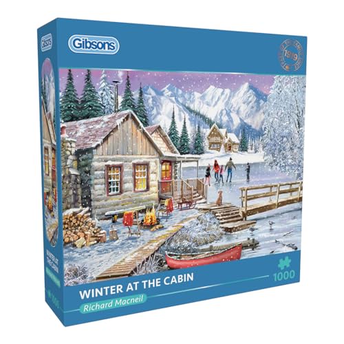 Winter in der Hütte | 1000 Teile Puzzle | Weihnachtspuzzle | Nachhaltiges Puzzle für Erwachsene | 100% recyceltes Premium-Puzzle | Tolles Geschenk für Erwachsene | Gibsons Games von Gibsons