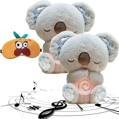 Breathing Stuffed Animal, Mush Plushies for Anxiety and Sleep, Evora Anxiety Relief Koala, Breathing Mush Plushies, Stitch Breathing Buddy for Anxiety, Portable Plush Evora Toy (2 Pcs Grey) von Gienslru