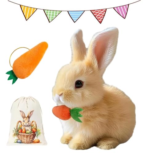 Bunny Pal, Sherum Bunny, Bunny Mein Realistisches Kaninchen, Hasen Roboter, Interaktiver Bunny Pal - Springen, Zucken, Ohrenschütteln, Ostergeschenke für Kinder (A) von Gienslru